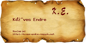 Köves Endre névjegykártya