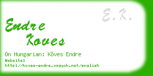 endre koves business card