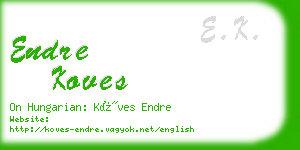 endre koves business card